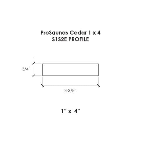 ProSaunas Cedar 1'x4' S1S2E