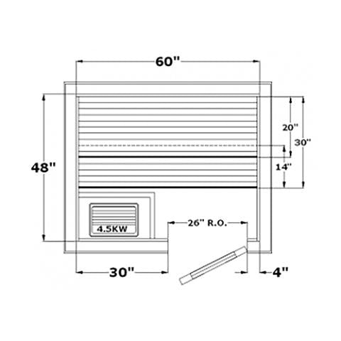 Finlandia FPC-45 Pre-Cut Sauna Kit, 4.5kW, 4X5