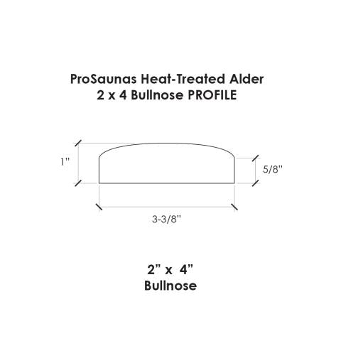 ProSaunas Heat Treated Bullnose Alder 2'x4'