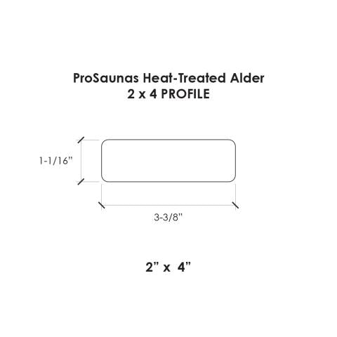 ProSaunas Heat-Treated Alder 2'x4'